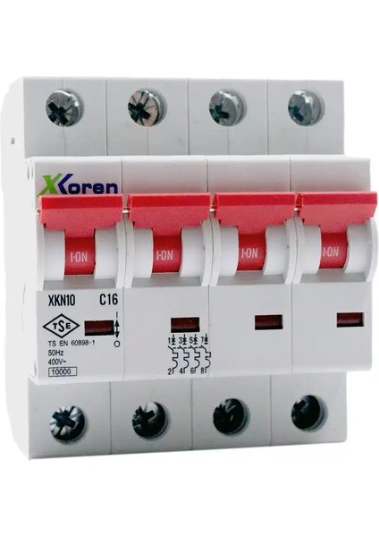 6ka 3p+N C Tipi 10A Otomatik Sigorta(3 Adet)(Kutu)