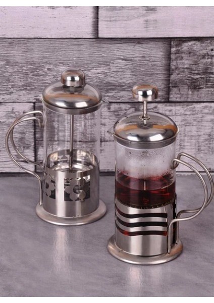 Çelik Kulplu Cam French Press - 350 Ml