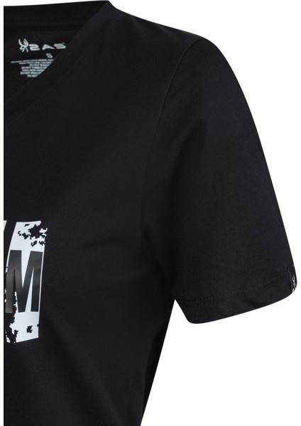 Alone Baskılı V Yaka Kadın T-Shirt 404 modelleri