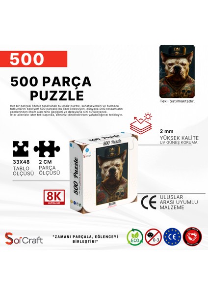 500 Parça Puzzle Bulldog Patron Köpek