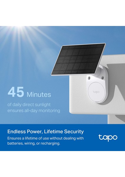 TC82 Kıt, 2k 3mp, Renkli Gece Görüşü, Şarj Edilebilir, IP65 Sertifikalı, Yerel/bulut Depolama, 110° Açılı, Güneş Paneli Dahil, Kablosuz Bataryalı Güvenlik Kamerası Kiti