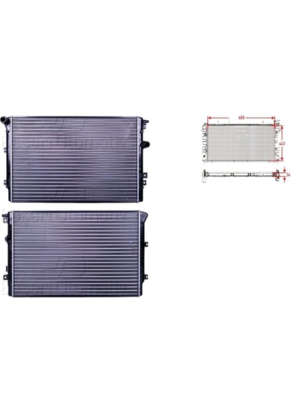 Su Radyatörü Mekanik - 5N0121253L Autolux - Volkswagen Tiguan 1.4 Tsı 2.0 08 ve Sonrası Uyumlu