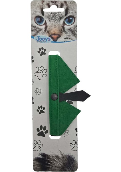 Kadife Zilli Kravatlı Kedi Boyun Tasması Yeşil