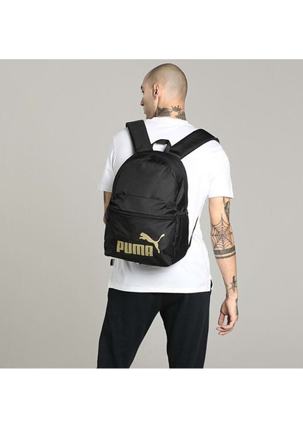 Phase Backpack 075487-01 Unisex Sırt Çantası Siyah-Altın
