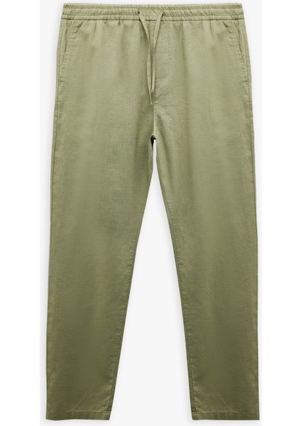 Cep Detaylı Regular Fit Beli Bağcıklı Pantolon