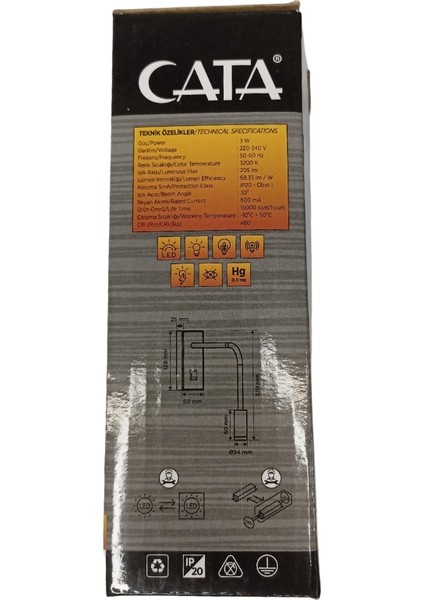 Baykuş LED Aplik Dikdörtgen Kasa - CT5232