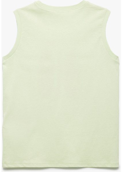 Pamuklu Bisiklet Yaka Baskılı Kolsuz Tişört fiyatları