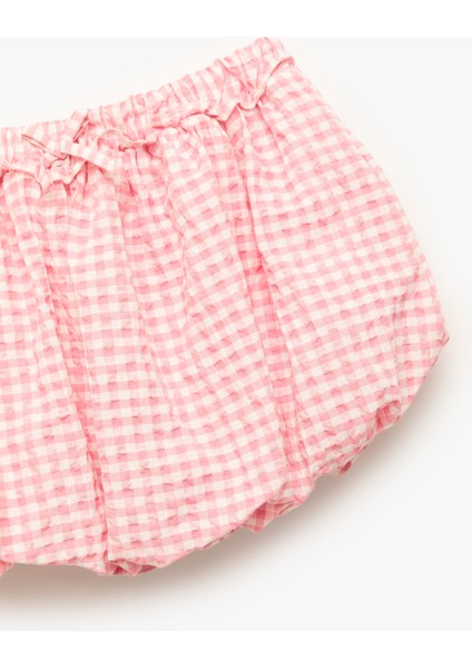 Fiyonk Detaylı Beli Lastikli Pötikareli Balon Etek modelleri