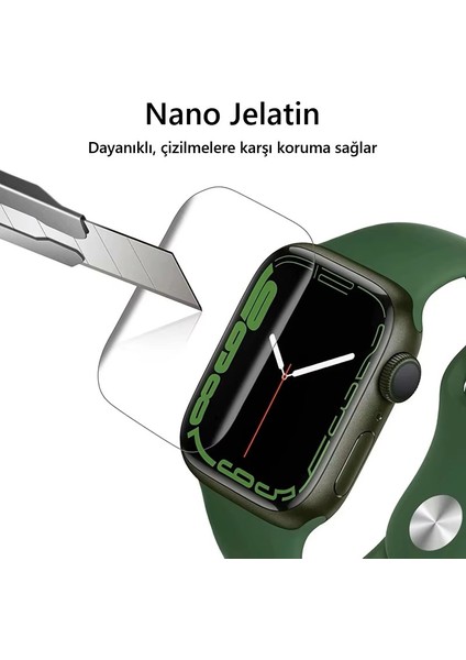 Apple Watch 10 42MM Uyumlu 3 Adet Şeffaf Ultra Koruyucu Nano Jelatin