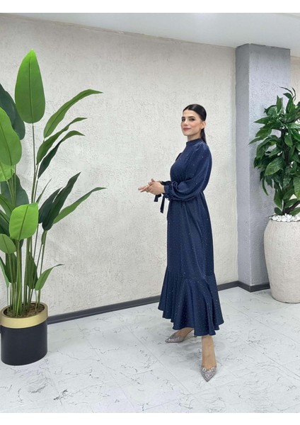 Saten Taşlı Elbise modelleri