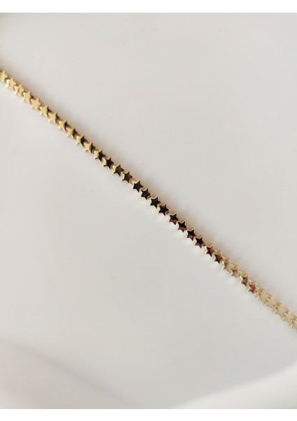 14 Ayar Altın Kaplama Sıralı Yıldız Desen Bileklik fiyatları