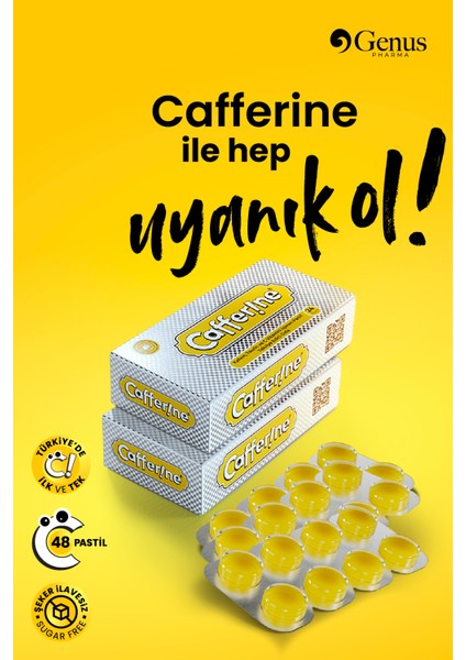 , Kafein, Taurin ve C Vitamini Içeren Pastil Takviye Edici Gıda 2'li Avantaj