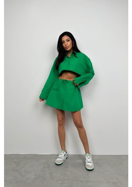 Fh Fashionhere Beli Lastikli Düğmeli Mini Etek