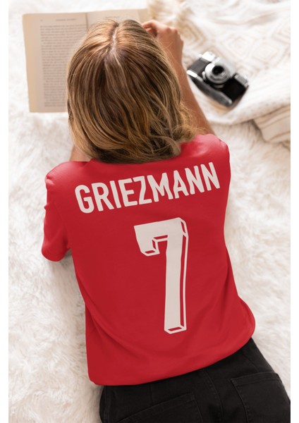 Antoine Griezmann Forma Sırt Futbol Baskılı Unisex Kısa Kollu Tişört T-Shirt