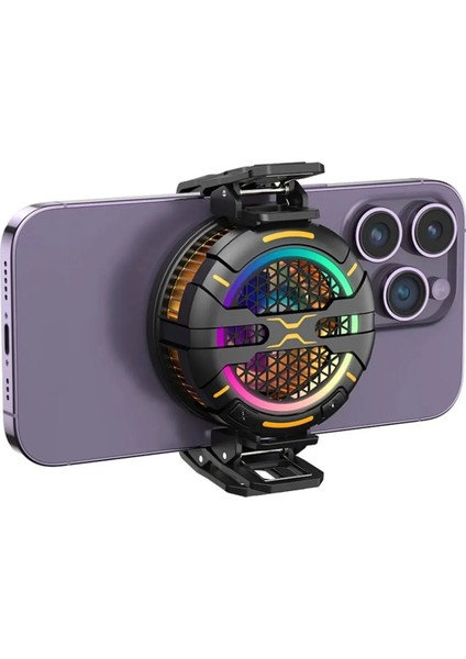 K15 Magsafe Destekli Güçlü Aluminyum Telefon Soğutucu Radyatör Kablolu Rgb Fan 3 Modlu Mıknatıslı ve Mandallı