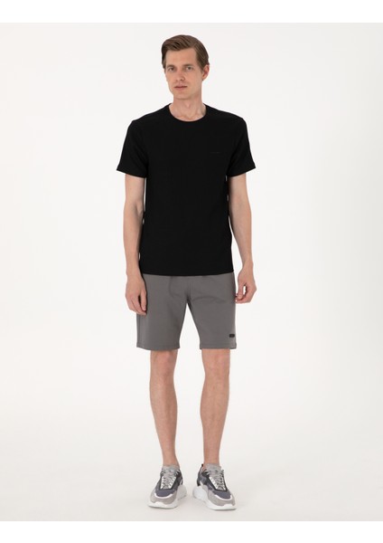Erkek Siyah Slim Fit Tişört 50306802-VR046 fırsatları