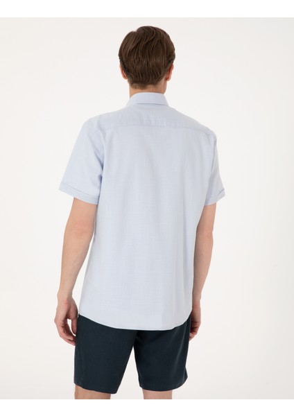 Erkek Açık Mavi Regular Fit Kısa Kollu Gömlek 50302730-VR095