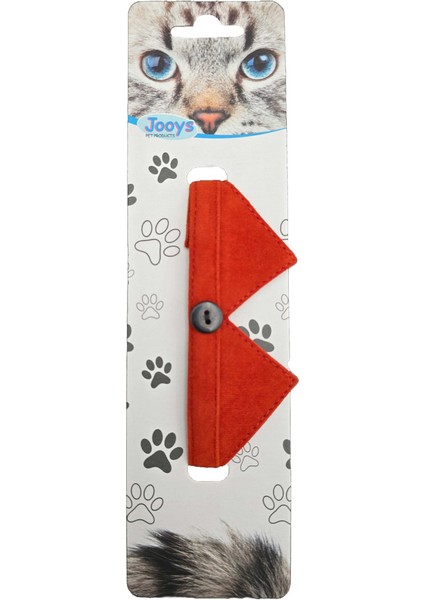 Kadife Zilli Yakalı Kedi Boyun Tasması Turuncu