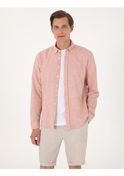Erkek Mercan Regular Fit Uzun Kollu Gömlek 50307133-VR186