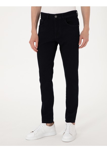 Erkek Koyu Lacivert Slim Fit Jean Pantolon 50308953-VR100