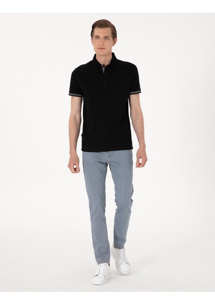 Erkek Siyah Slim Fit Tişört 50302616-VR046 fırsatları