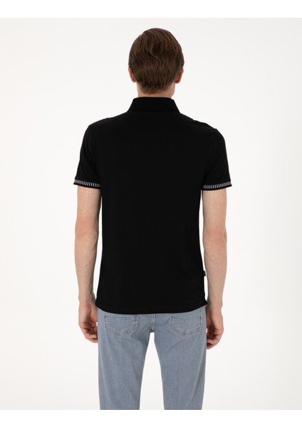 Erkek Siyah Slim Fit Tişört 50302616-VR046 indirimleri