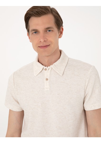 Erkek Bej Slim Fit Tişört 50303867-VR011 fiyatları