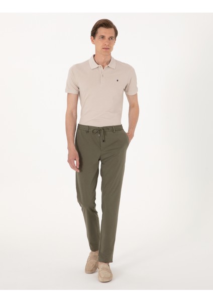 Erkek Yeşil Ex. Slim Fit Kumaş Pantolon 50303459-VR016