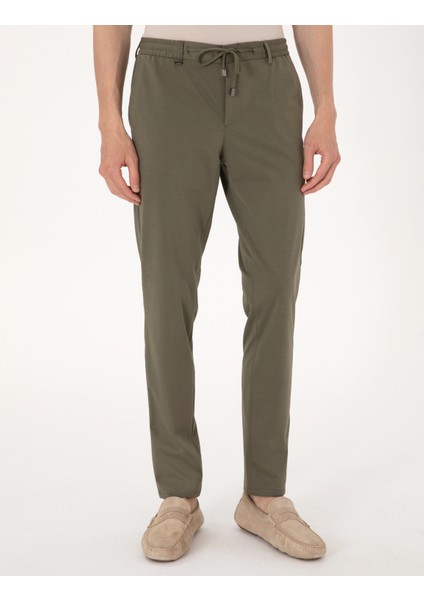 Erkek Yeşil Ex. Slim Fit Kumaş Pantolon 50303459-VR016