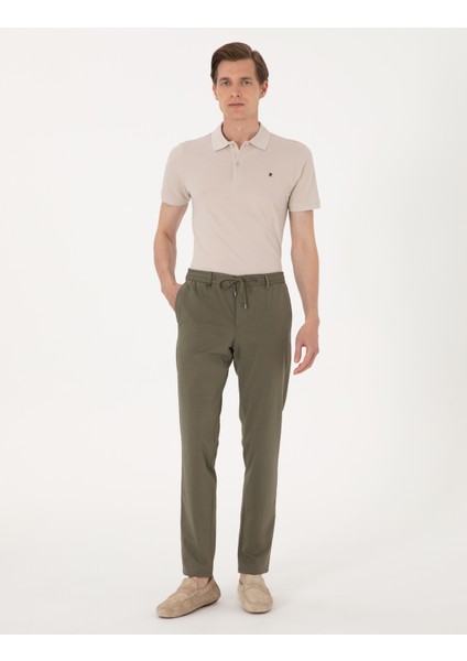 Erkek Yeşil Ex. Slim Fit Kumaş Pantolon 50303459-VR016
