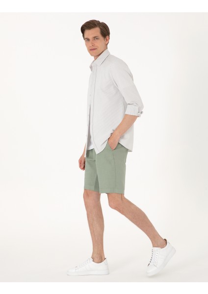 Erkek Gri Slim Fit Çizgili Uzun Kollu Gömlek 50307162-VR024 fırsatları