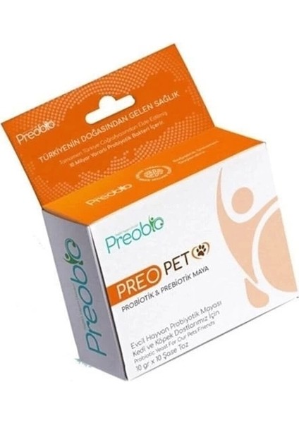 Preobio Pet Kedi Köpek ve Evcil Hayvan Toz Probiyotik Takviyesi 10X10 gr