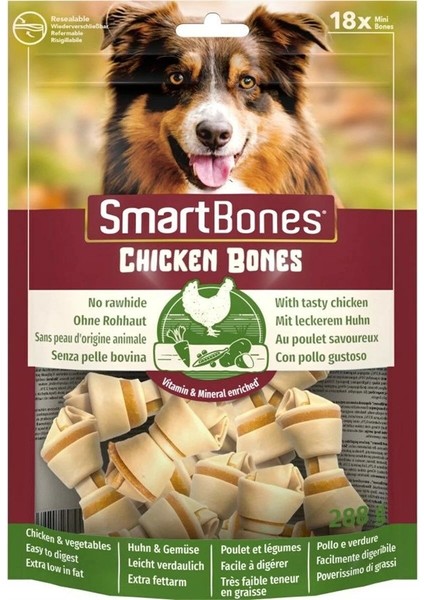 Smart Bones Tavuklu Düğüm Köpek Ödül Kemiği Mini 18 Adet