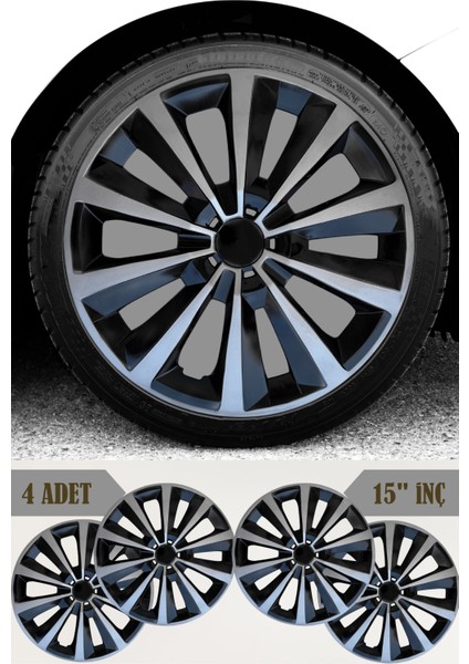 Citroen C1 C2 C3 C4 C5 C15 15'' Inç Jant Kapağı 4 Adet Çift Renk 302