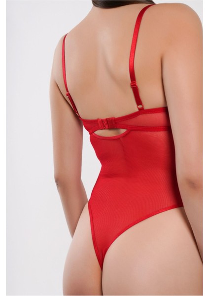 Kadın Kırmızı Bodysuit Dantel Detaylı modelleri