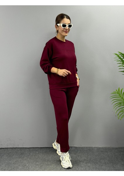 Fh Fashionhere Kadın Uzun Kollu Bisiklet Yaka Viskon Iki Iplik Bluz ve Pantolon Ikili Takım fiyatları