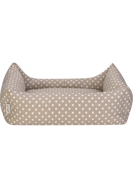 Uniform Bej Puantiyeli Köpek Yatağı L 70x60cm modelleri