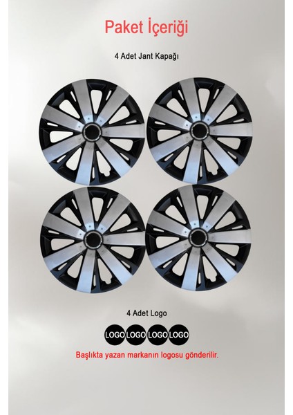 Renault Espace Scenic Twingo 15'' Inç Jant Kapağı 4 Adet Çift Renk 303