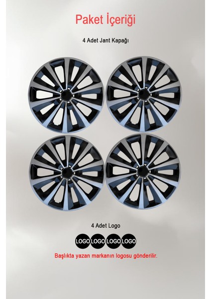 Fiat Egea Linea Doblo Fiorino Punto 15'' Inç Jant Kapağı 4 Adet Çift Renk 302