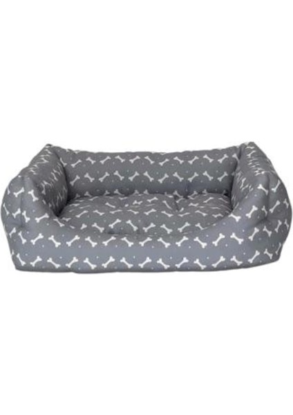 Uniform Bone Gri-Beyaz Kedi ve Köpek Yatağı M 60x50cm