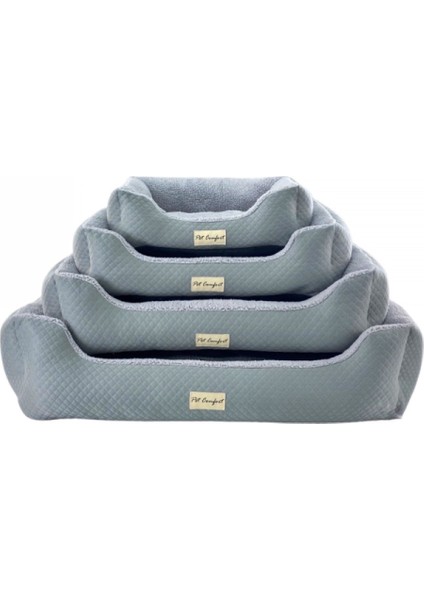 Bravo Duo Köpek Yatağı Gri/Gri Peluş XL 105x80cm