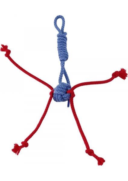 Ipli Kedi Oyuncağı, 100% Pamuk, Gri-Kırmızı 25CM