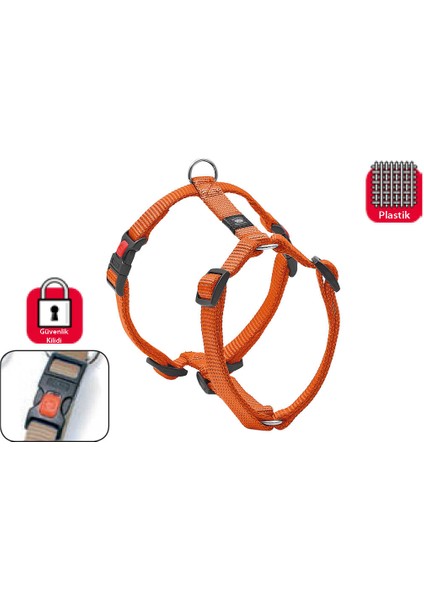 Karlıe Kilitli Göğüs Tasma S 35-50 Cm Turuncu