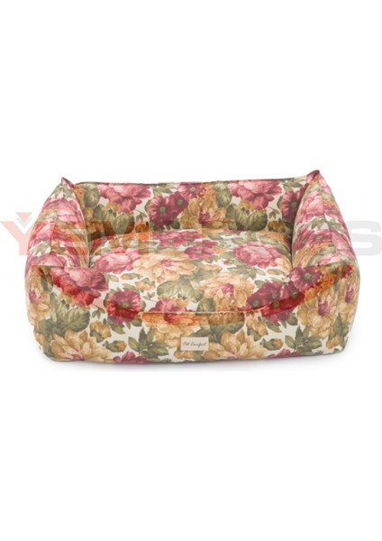 Alpha Gül Desenli Köpek Yatağı L 105x85cm