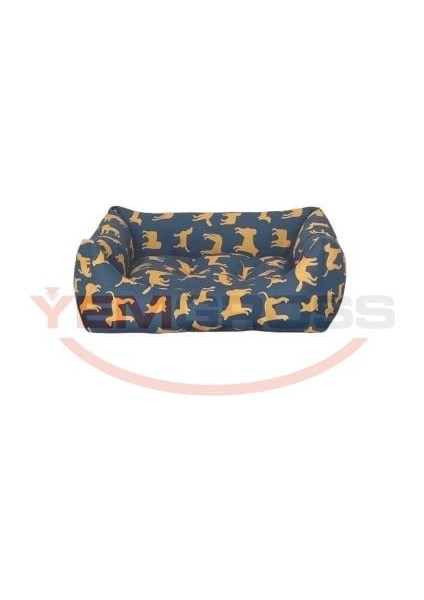 Uniform Lacivert-Sarı Kedi ve Köpek Yatağı S 50x40cm