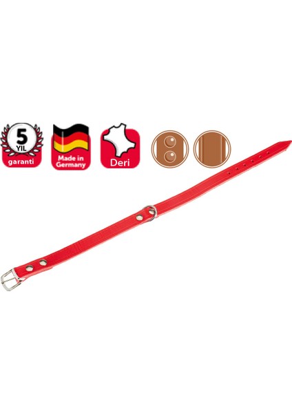 Deri Boyun Tasma 47Cm-18Mm Kırmızı