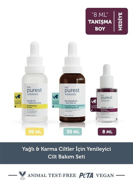 The Purest Solutions Yağlı & Karma Ciltler Için Yenileyici Cilt Bakım Seti