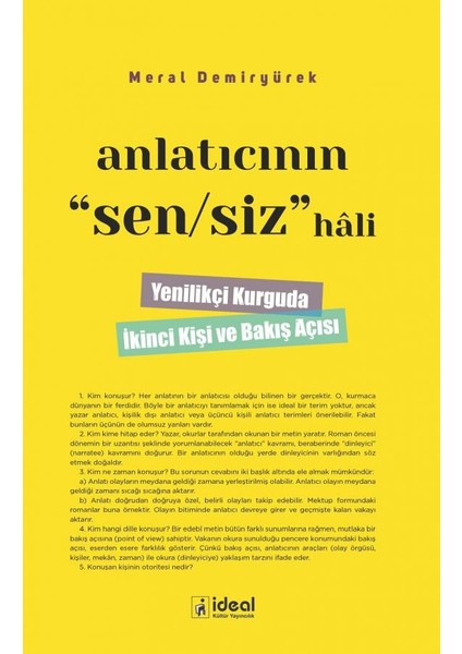 Anlatıcının Sen/siz Hali