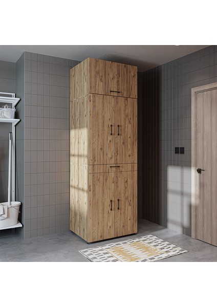 Dora Banyo Dolabı Kapaklı Çamaşır ve Kurutma Makinesi Dolabı 70X230 cm