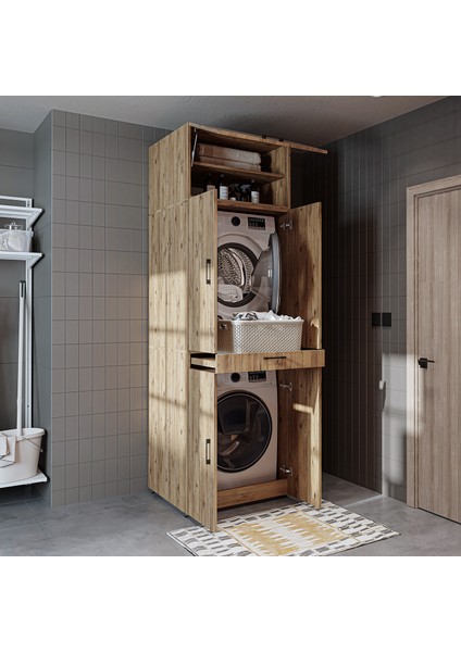 Dora Banyo Dolabı Kapaklı Çamaşır ve Kurutma Makinesi Dolabı 70X230 cm fiyatları